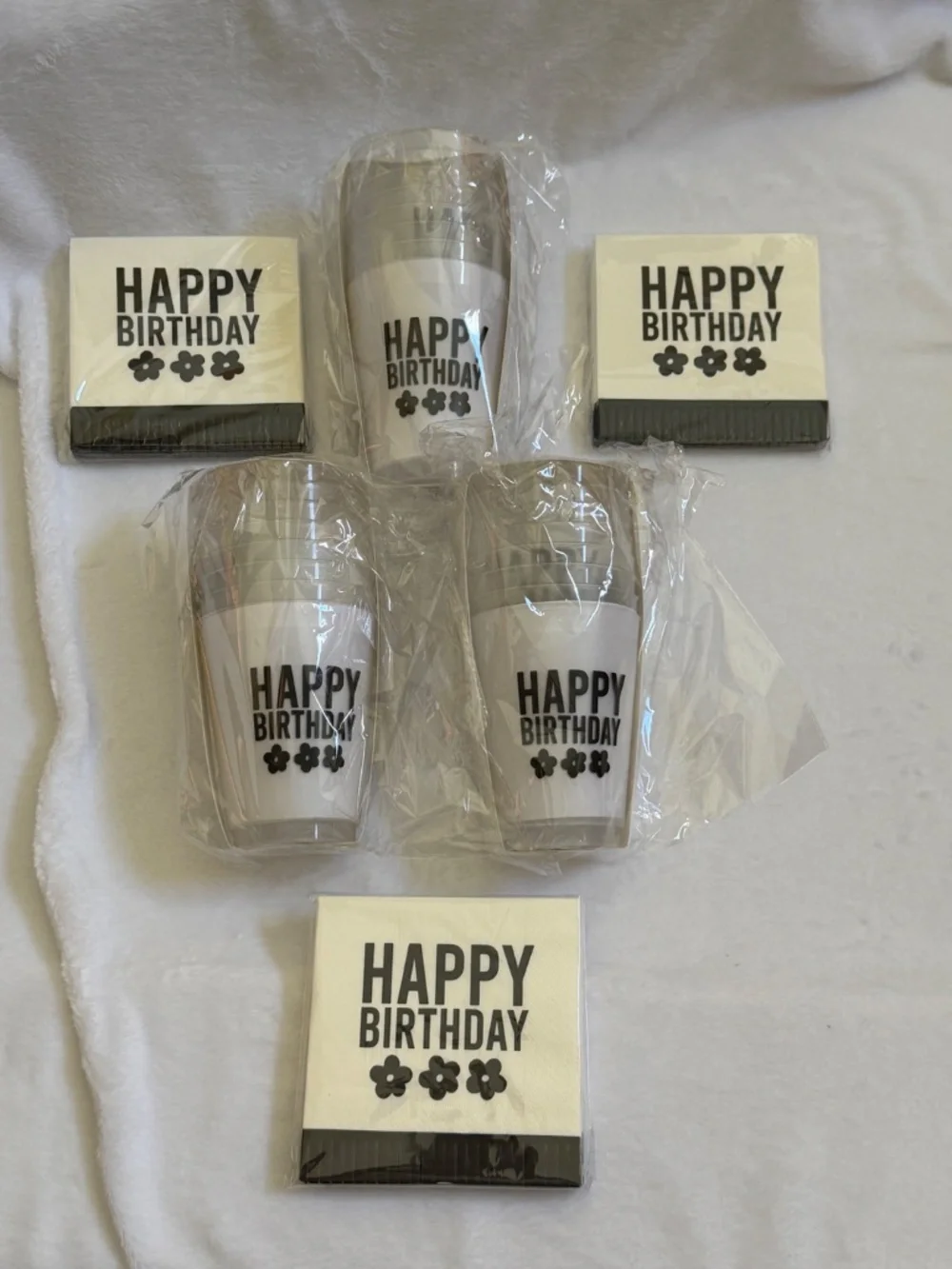 Santa Barbara Design Studio Happy Birthday Party Set 3 Napkin Packs 3 Cup Packs